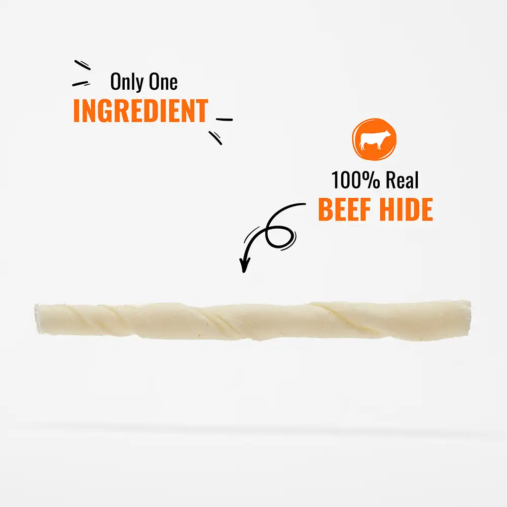 Only one ingredient - 100% real Beef Hide