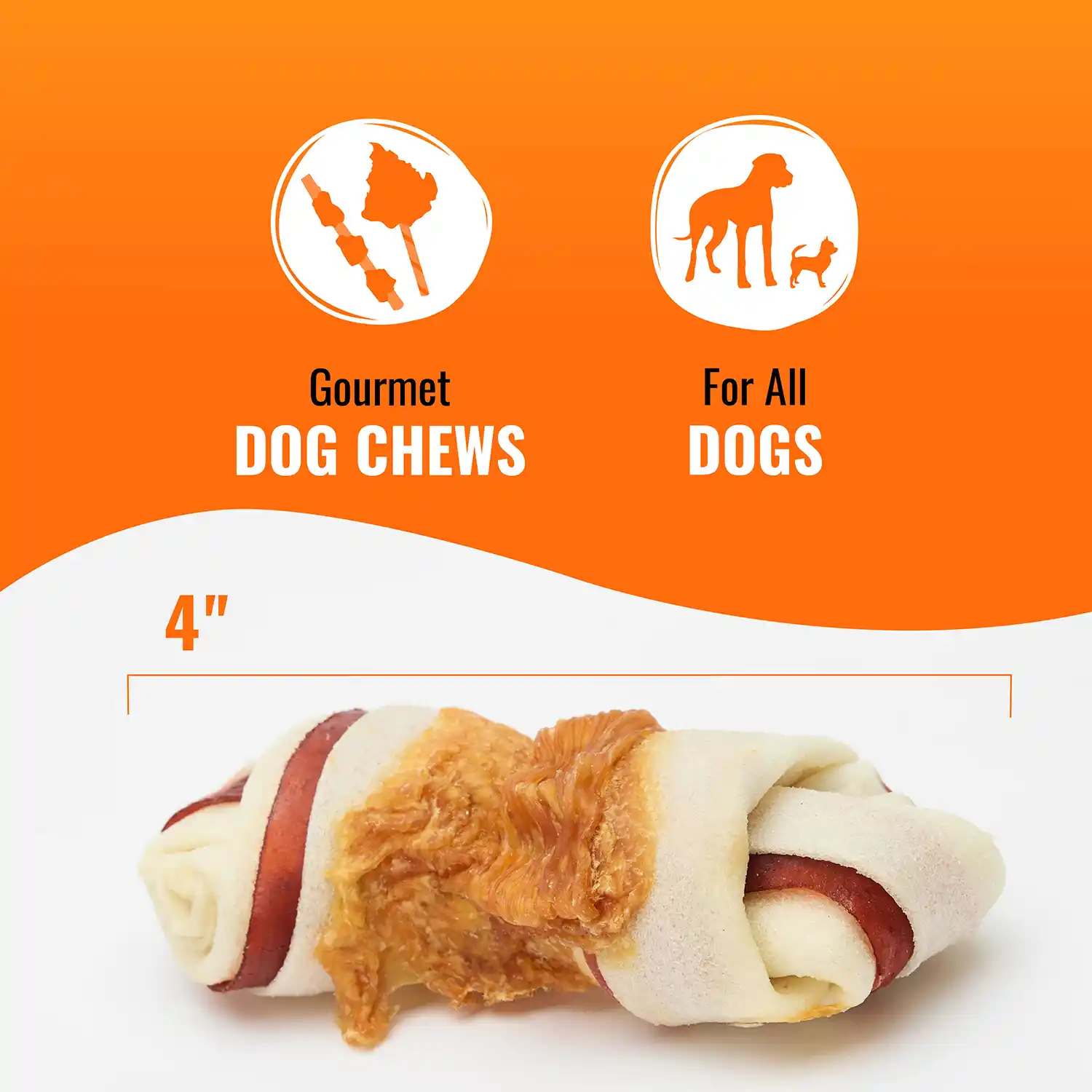 Gourmet Dog Chews, For All Dogs, 4"