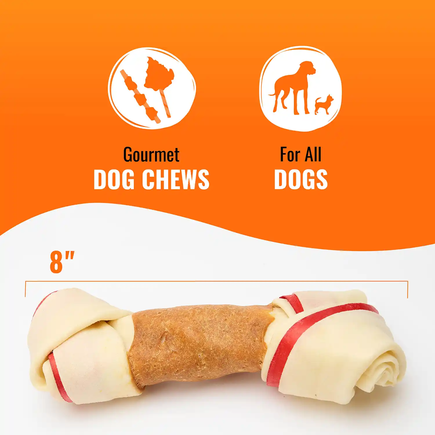Gourmet Dog Chews, For All Dogs, 8"