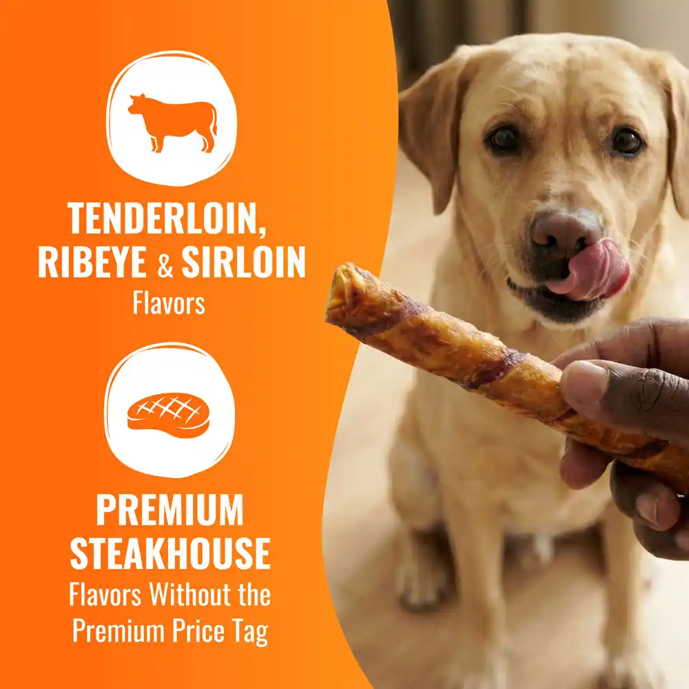 Tenderloin, ribeye and sirloin flavors. Premium steakhouse flavors without the premium price tag. 