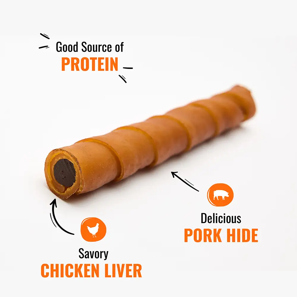 Great source of protein, savory chicken liver, and delicious pork hide