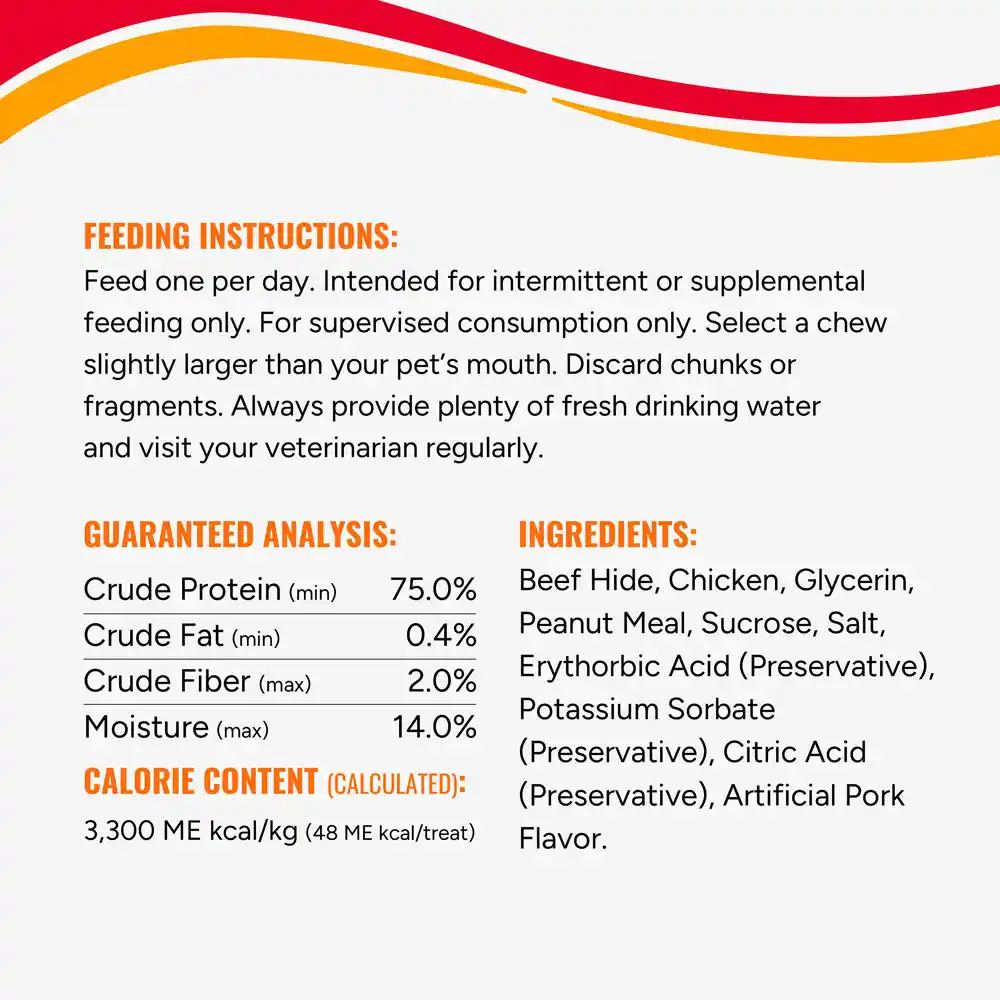 Feeding instructions, guaranteed analysis, calorie content, and ingredients label