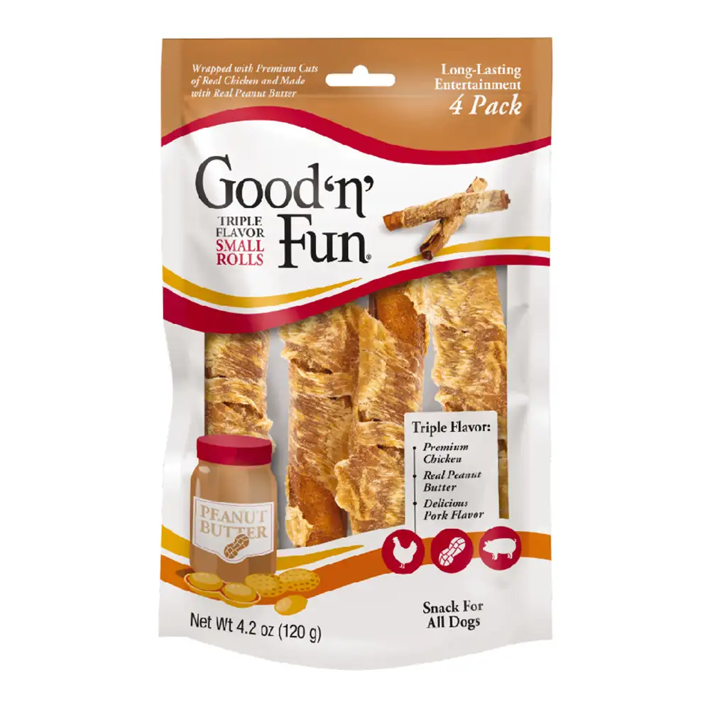 Triple Flavor Small Rolls for All Dogs, 4 Count - front of package