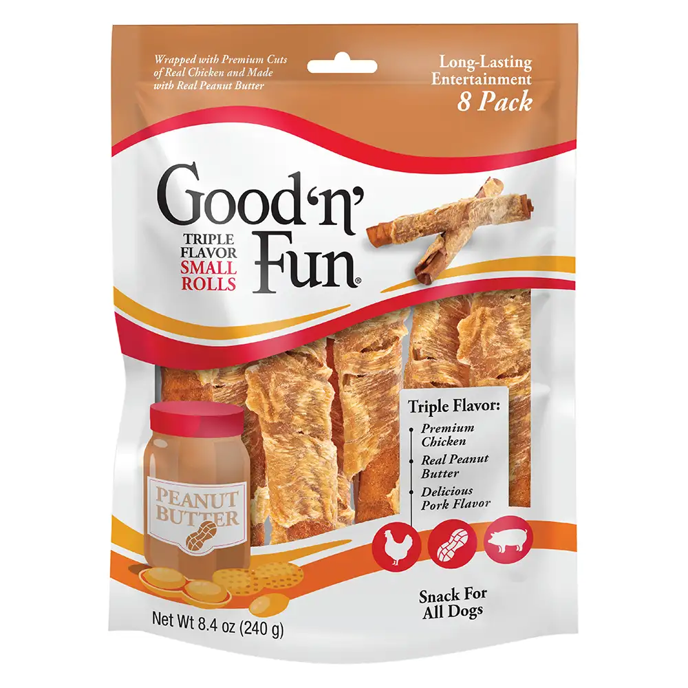 Triple Flavor Small Rolls for All Dogs, 8 Count - front of package