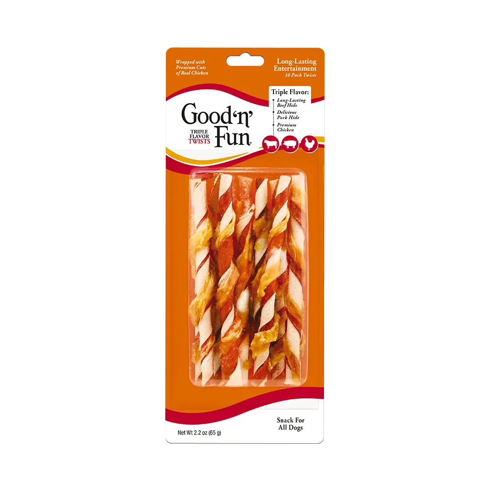 Triple Flavor Twists for All Dogs, 10 Count - Front of Package