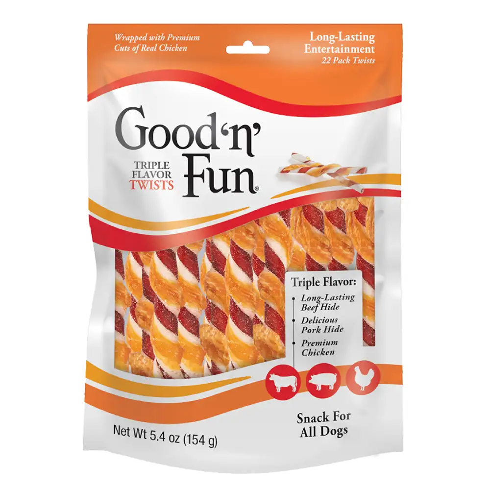 Triple Flavor Twists for All Dogs, 22 Count - Front of package