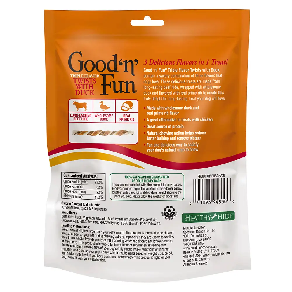 Triple Flavor Twist with Duck - back of package