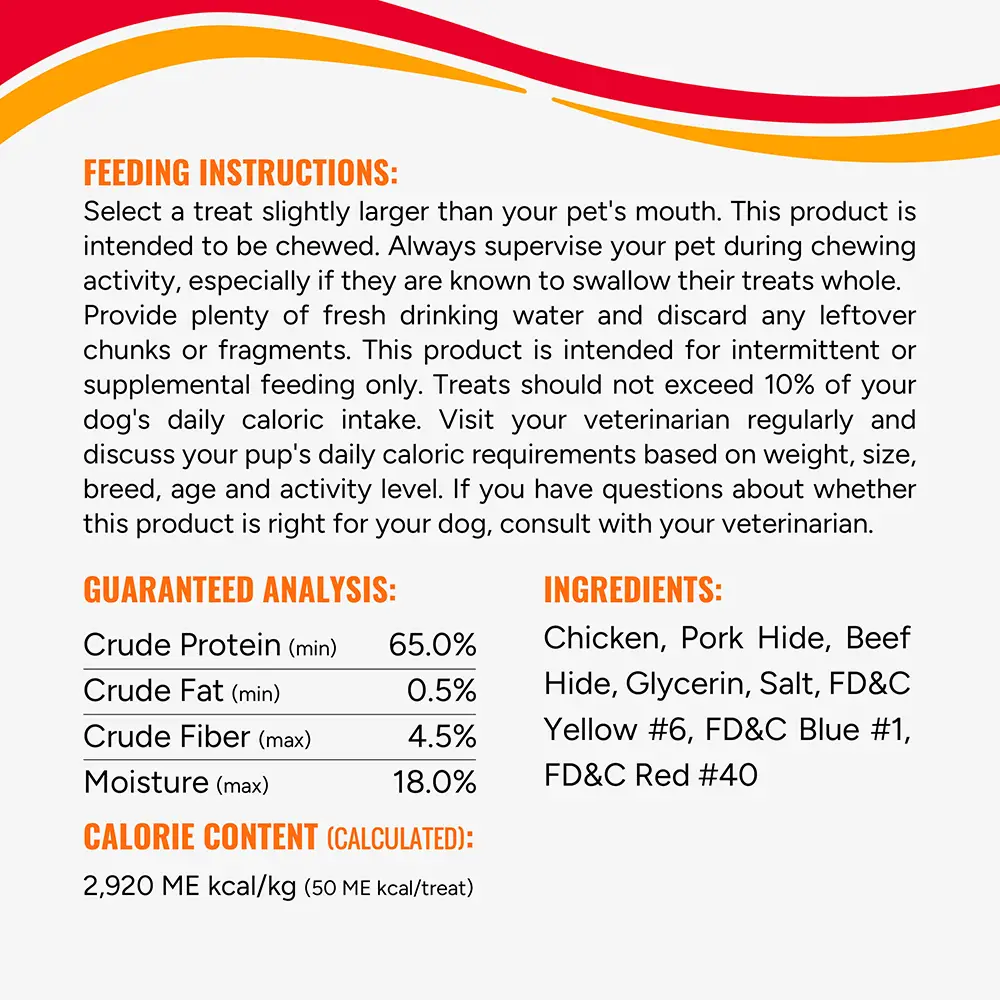 feeding instructions, guaranteed analysis, calorie content, and ingredients