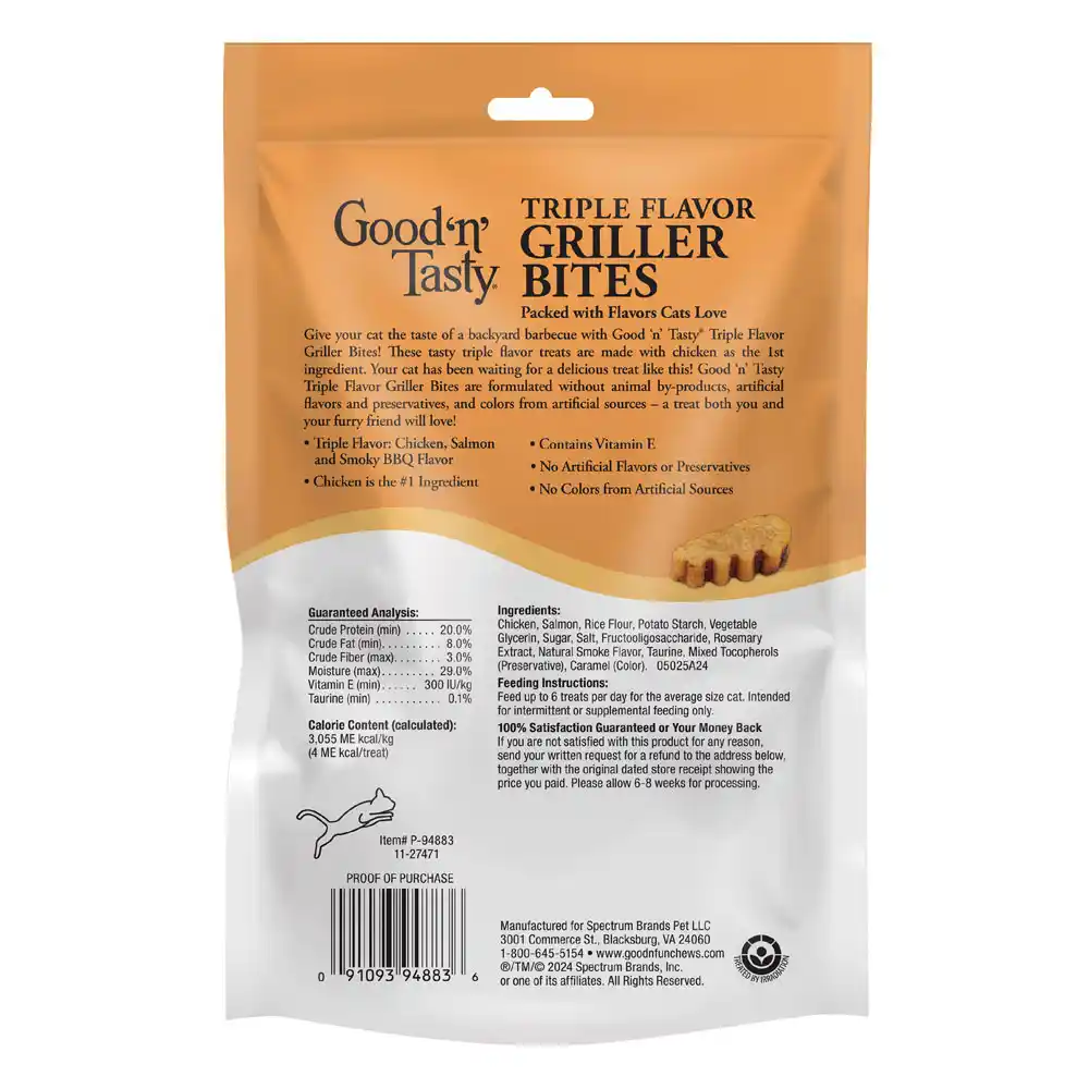 Triple Flavor Griller Bites 4.6 oz back of packaging