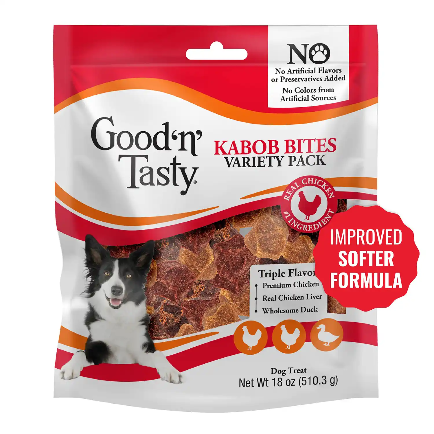 Kabob Bites Treat for All Dogs, 18oz Front Render Expiration