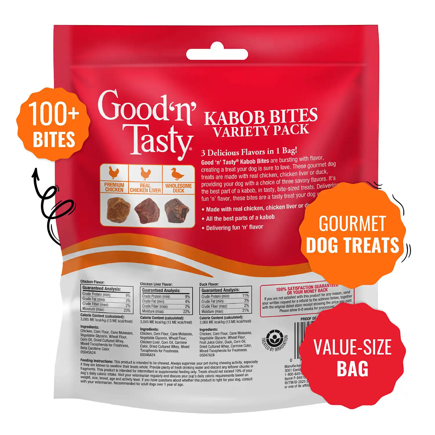 Kabob Bites Treat for All Dogs, 18oz Back Render