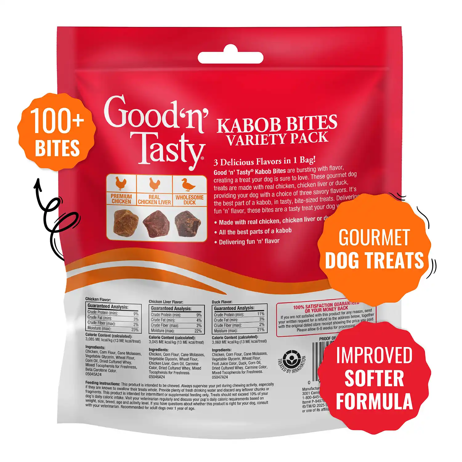 Kabob Bites Treat for All Dogs, 18oz Back Render Expiration