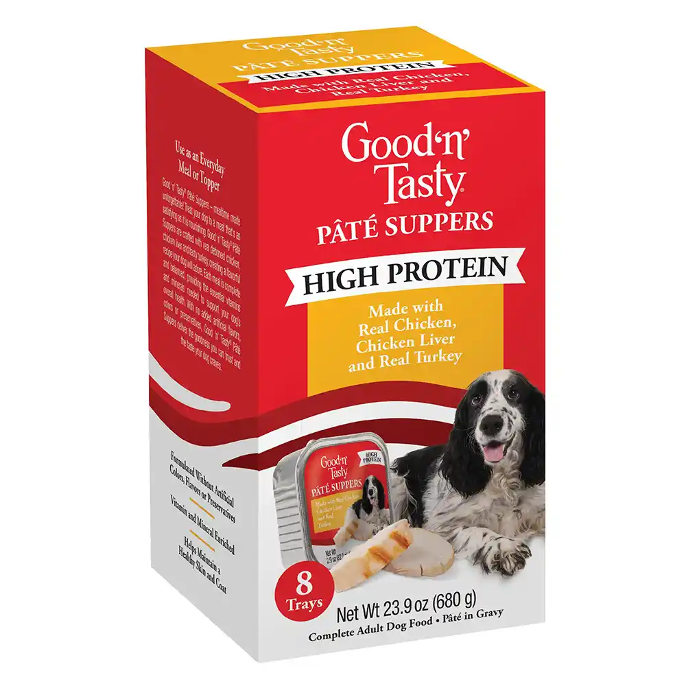 Good'n'Tasty Pate Suppers High Protein, Chicken, Chicken Liver and Turkey front of packaging