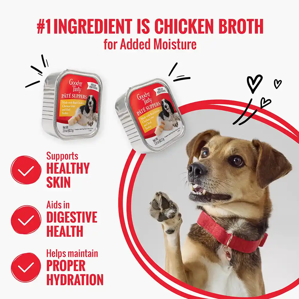 #1 ingredient is chicken broth for added moisture. Supports healthy skin. Aids in digestive health. Helps maintain proper hydration. 