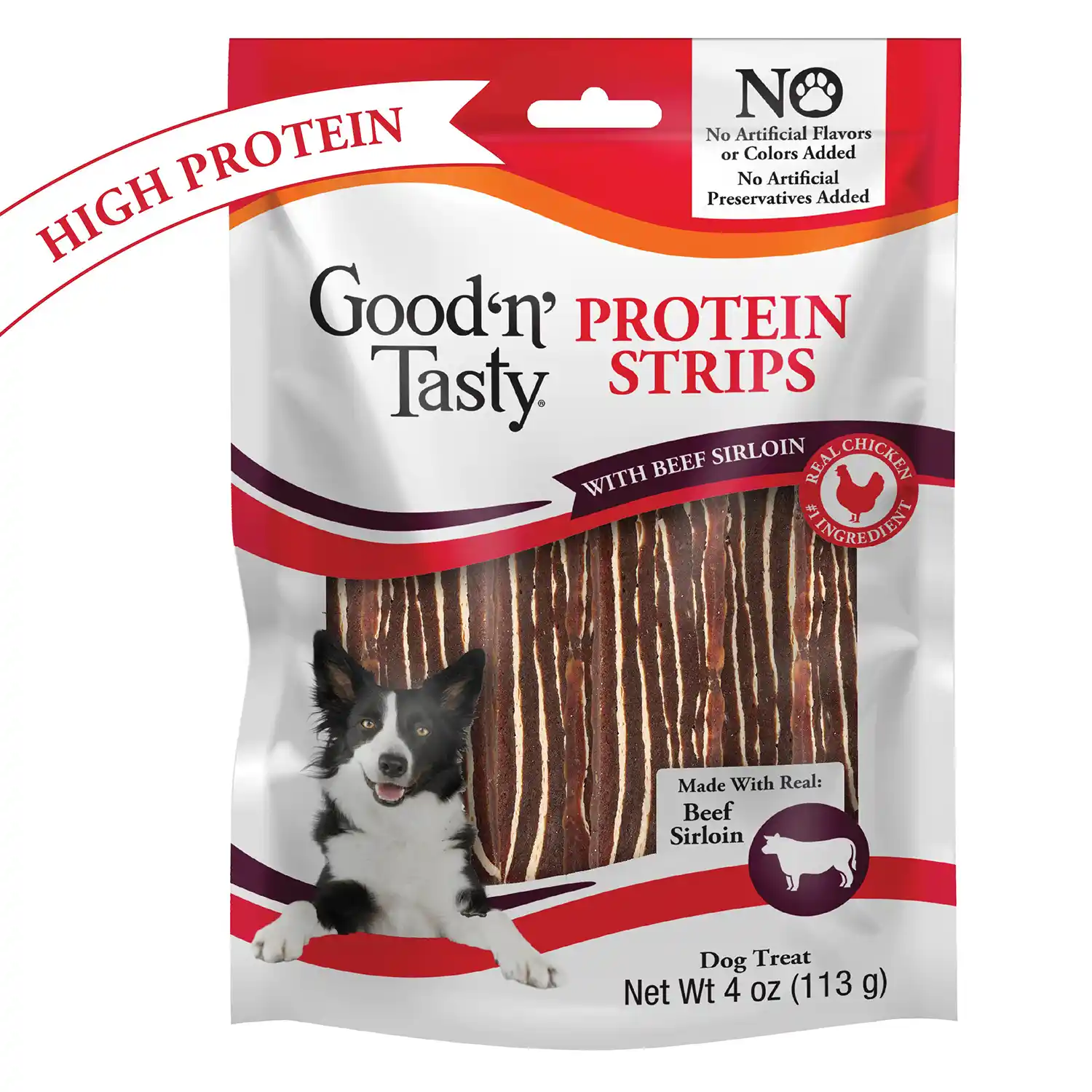 Protein Strips With Real Beef Sirloin, 4 Ounces Front Render Alt