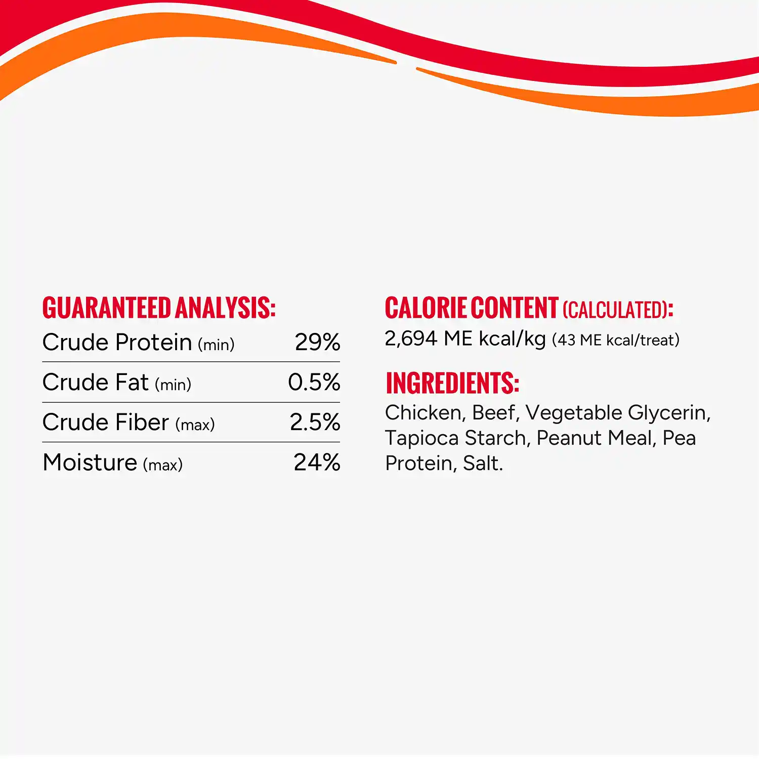 Guaranteed Analysis, Calorie Content, Ingredients
