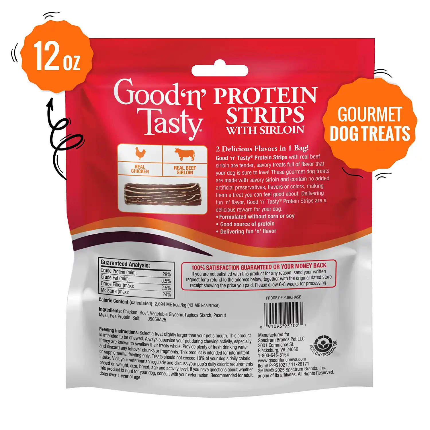 Protein Strips With Real Beef Sirloin, 12 Ounces Back Render