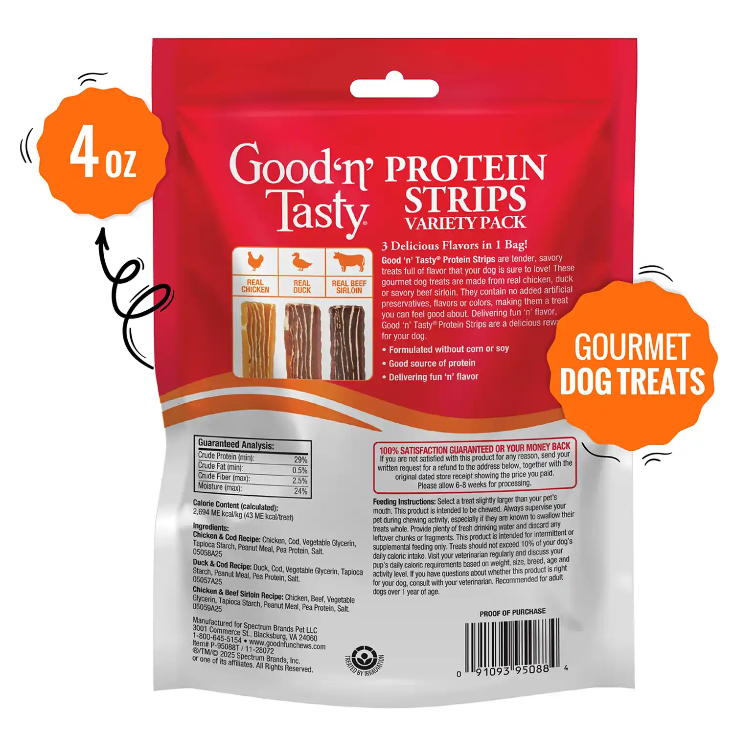 Protein Strips Variety Pack, 4 Ounces Back Render