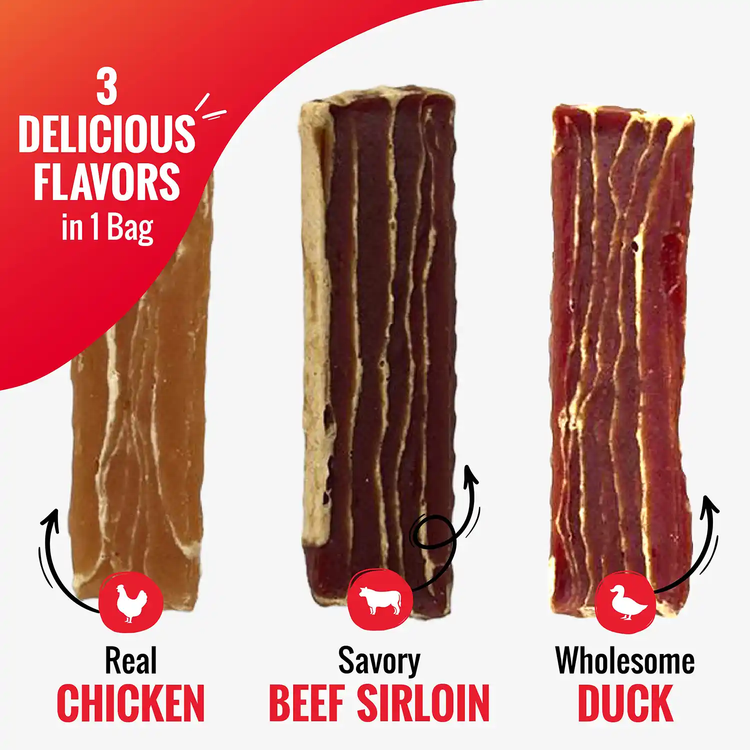 Real CHICKEN Savory BEEF SIRLOIN Wholesome DUCK