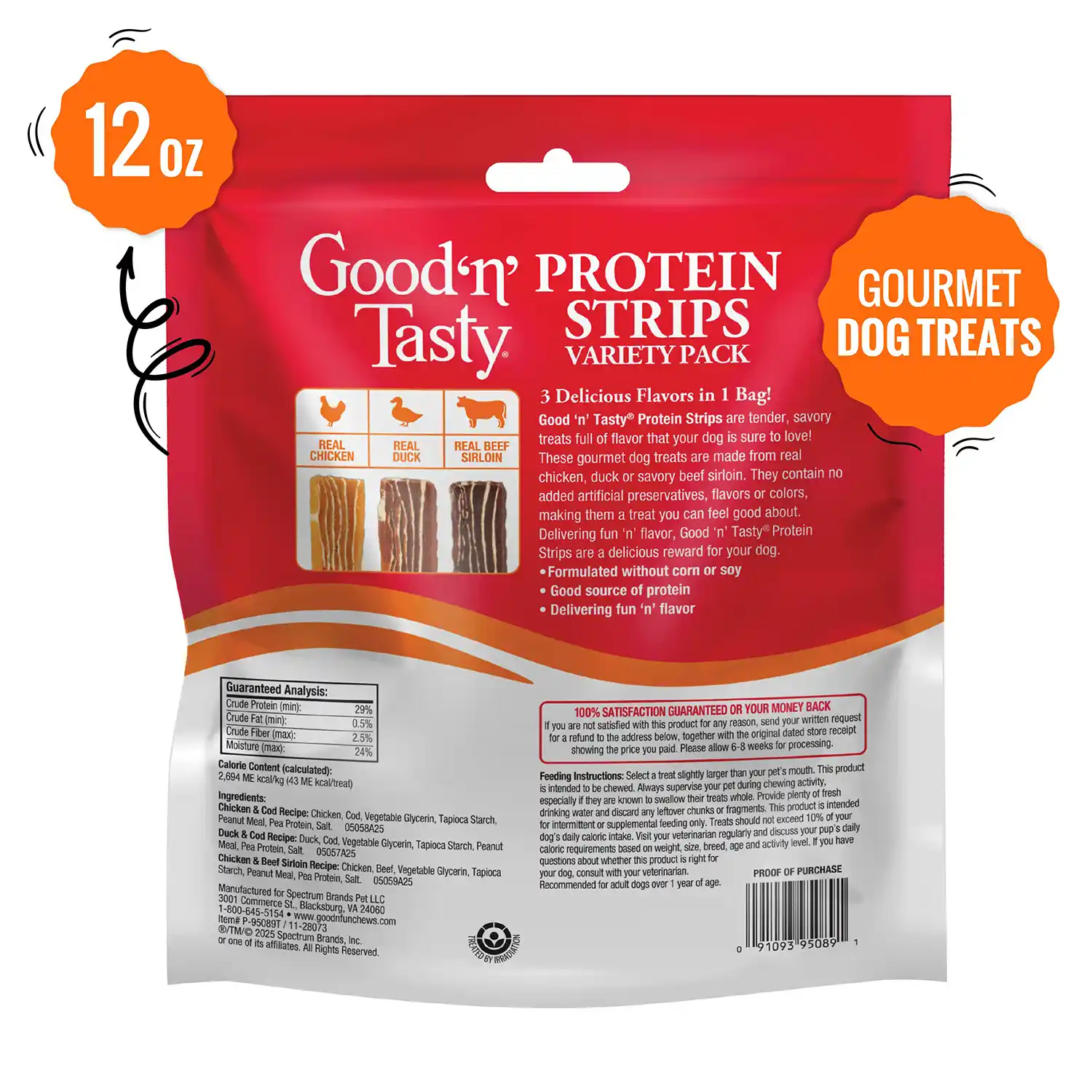 Protein Strips Variety Pack, 12 Ounces Back Render