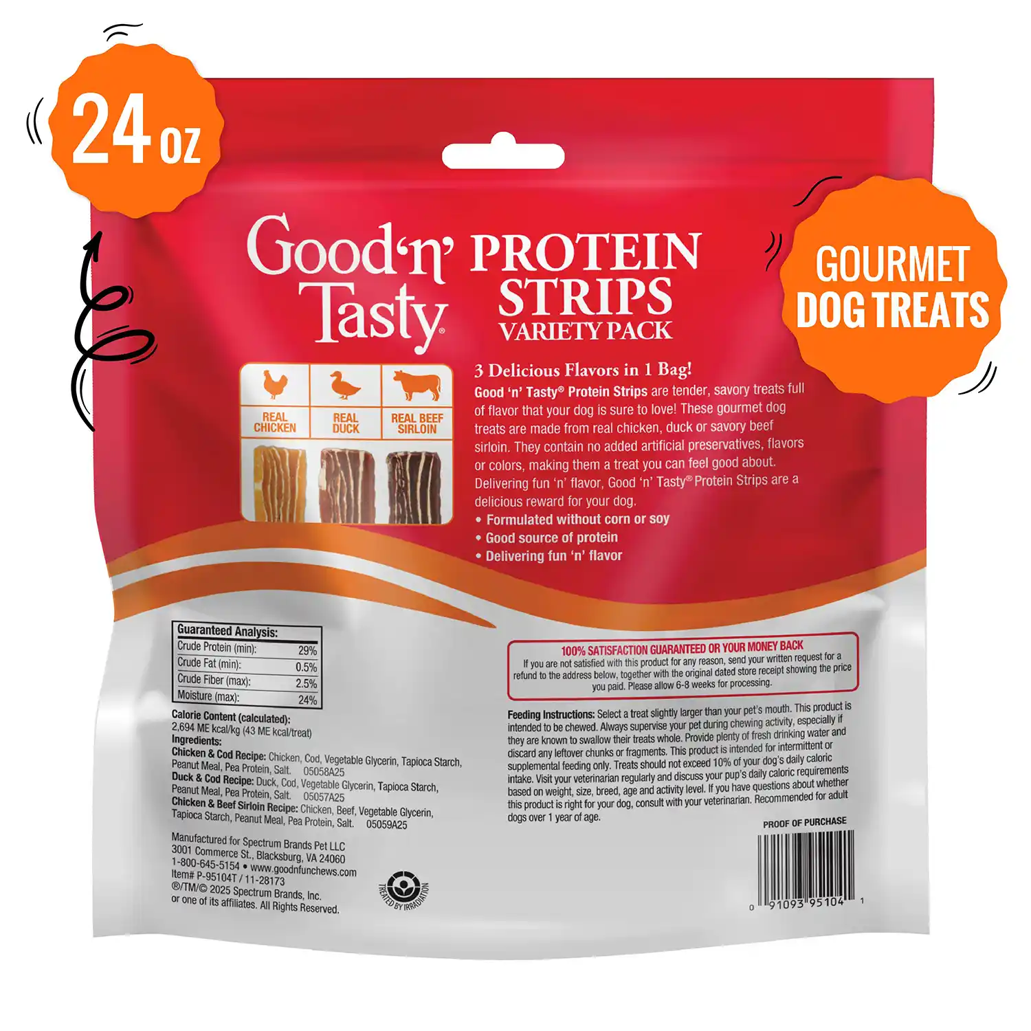 Protein Strips Variety Pack, 24 Ounces Back Render