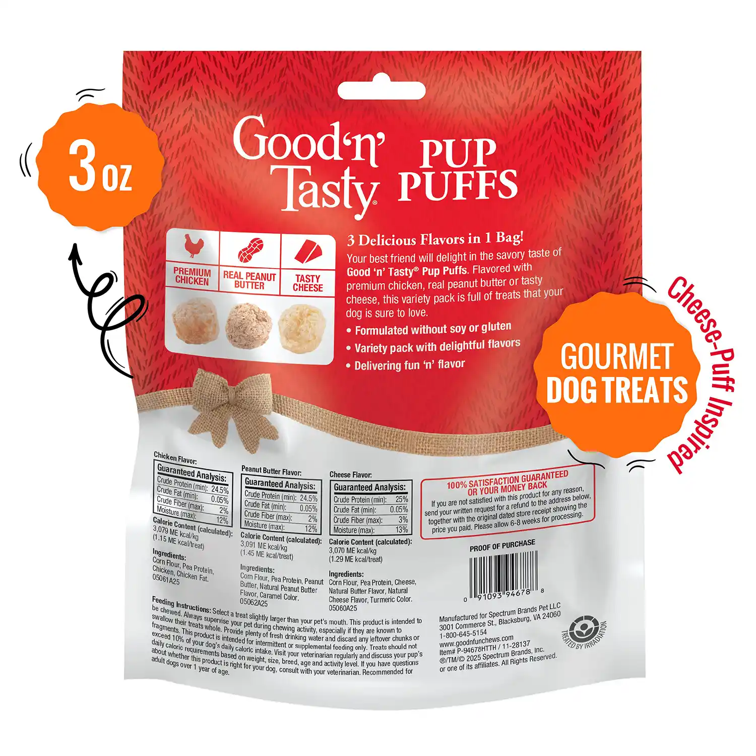 Pup Puffs - Cheese Puff-Inspired Holiday Dog Treats Back Render