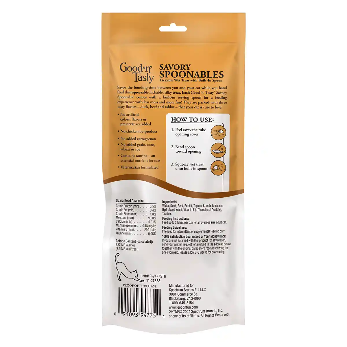 Savory Spoonables Duck Beef Rabbit back of packaging