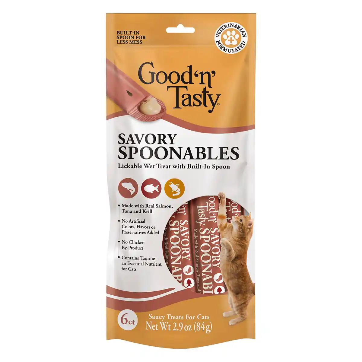 Savory Spoonables with Salmon, Tuna and Krill 6ct front of packaging
