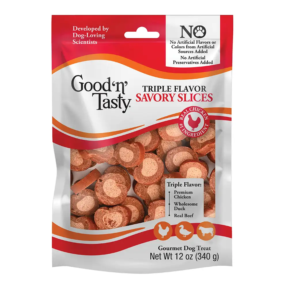 Triple Flavor Savory Slices for All Dogs - Front of package