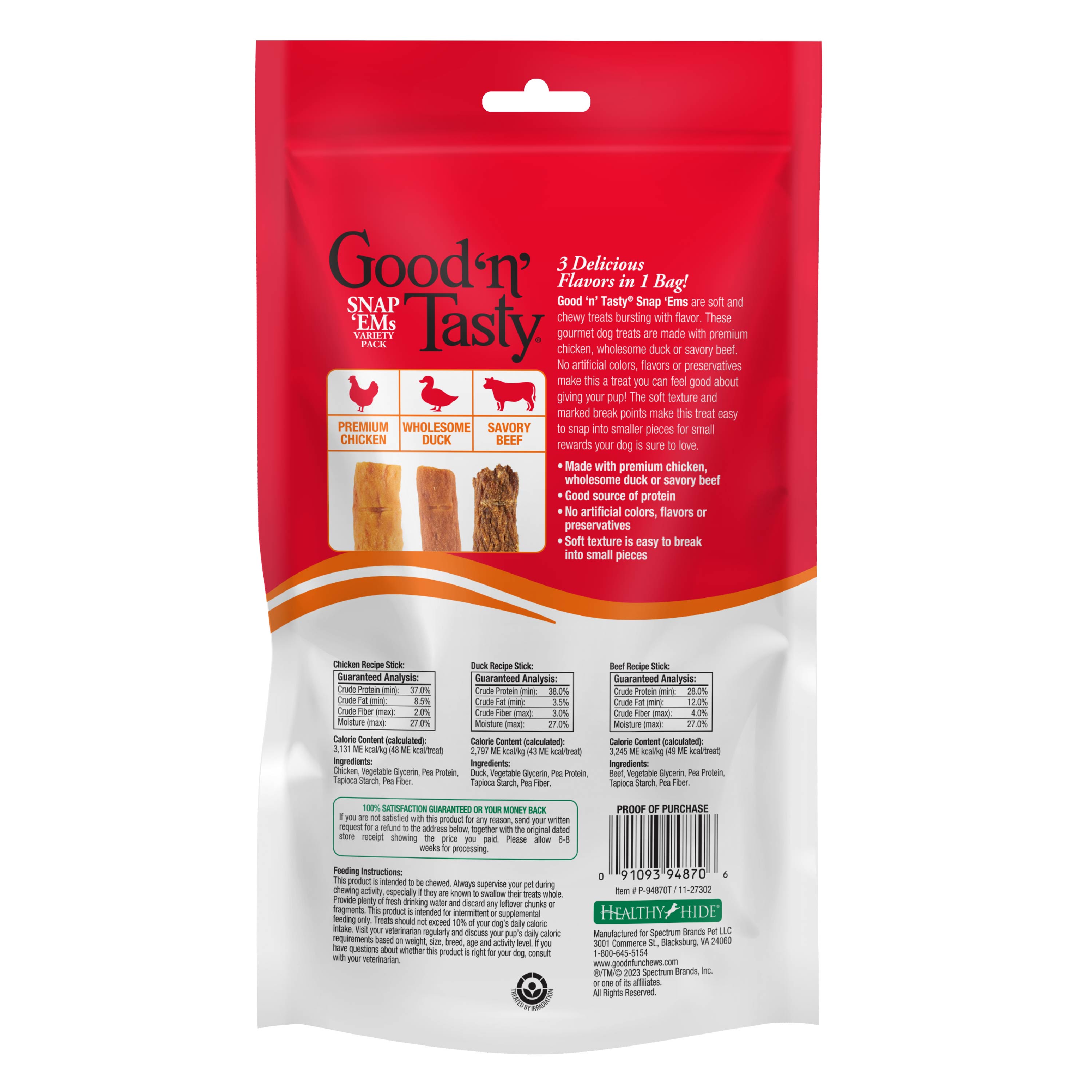 Good 'n' Tasty Triple Flavor Snap 'Ems Gourmet Treats Variety Pack