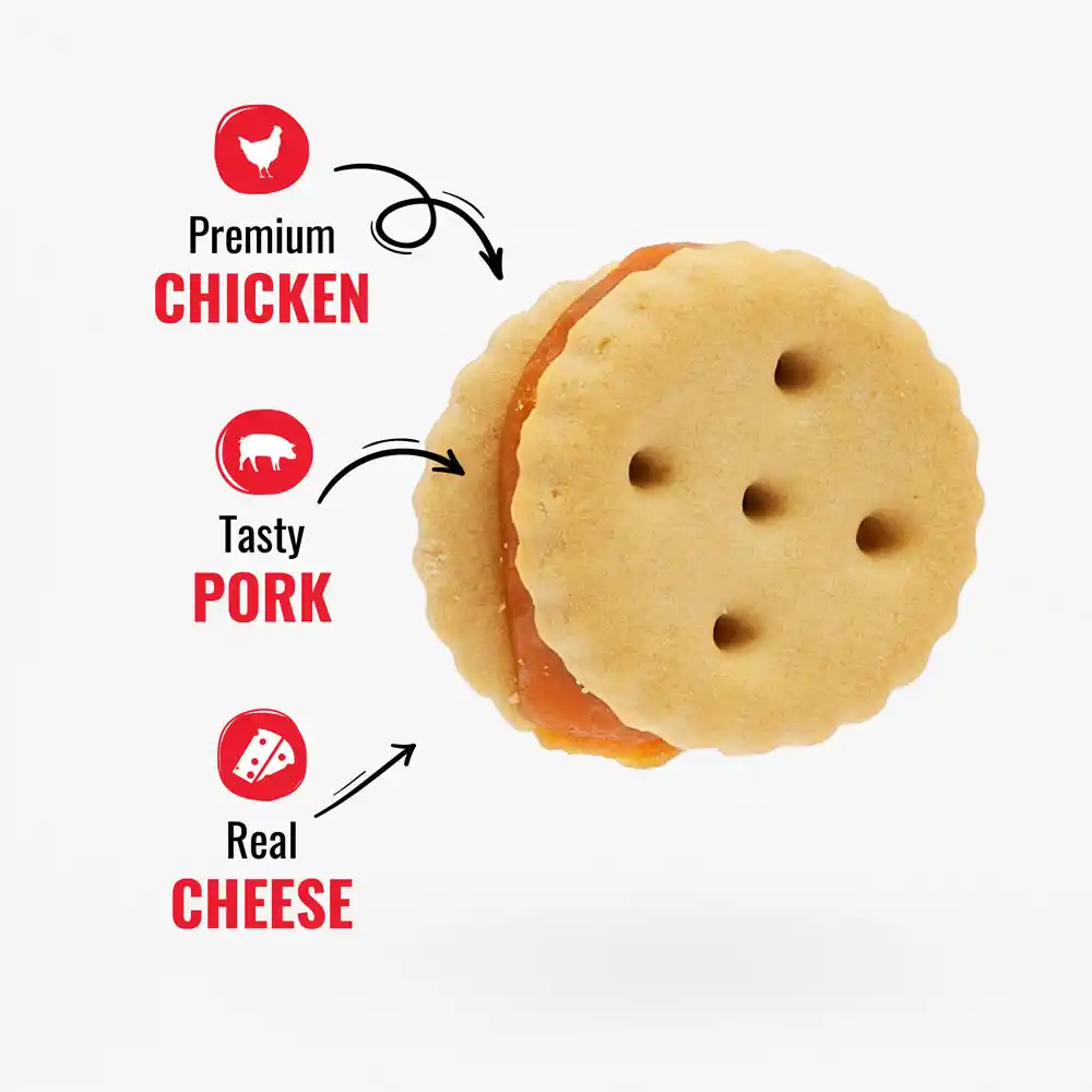 Premium chicken, tasty pork and real cheese