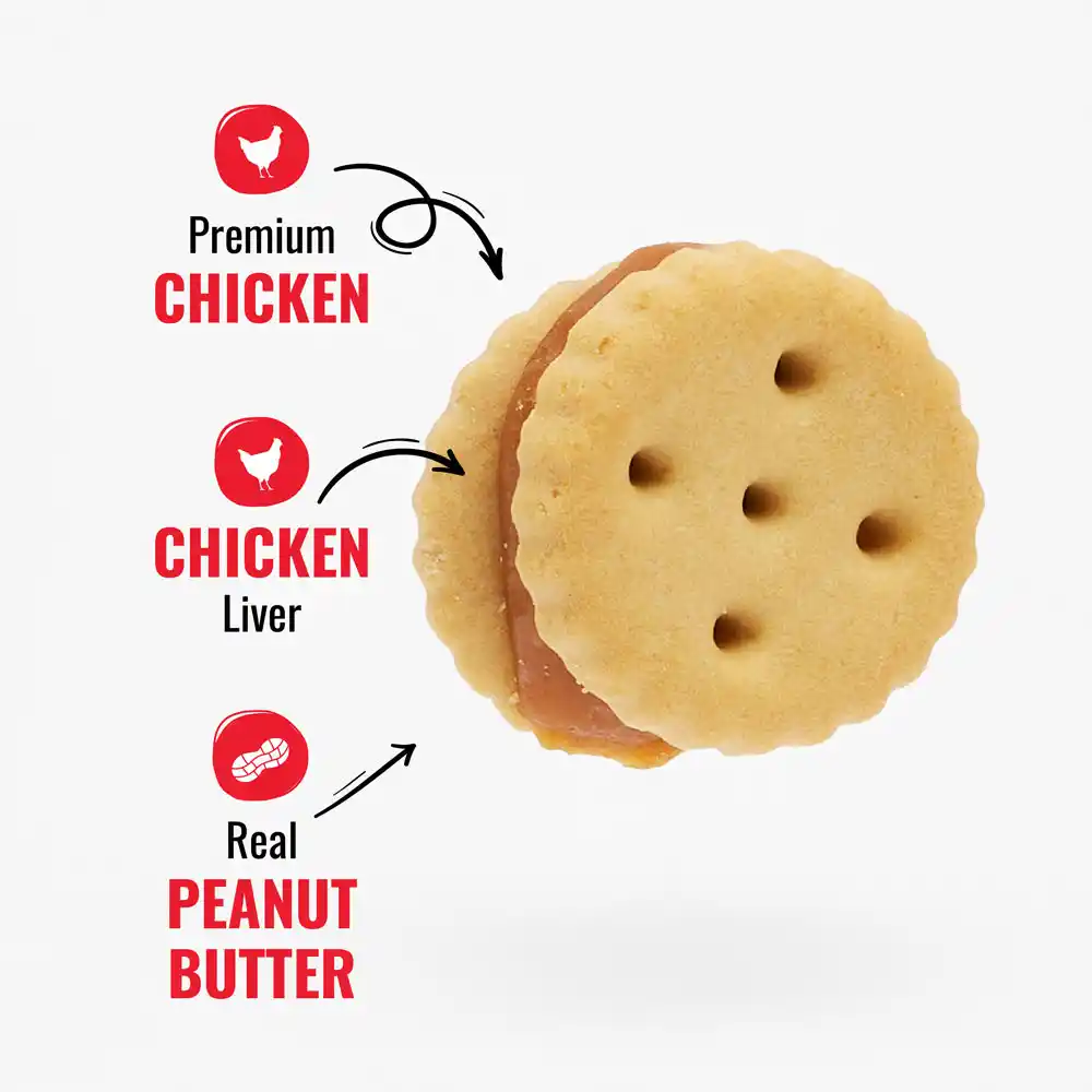 Premium chicken, tasty pork and real peanut butter