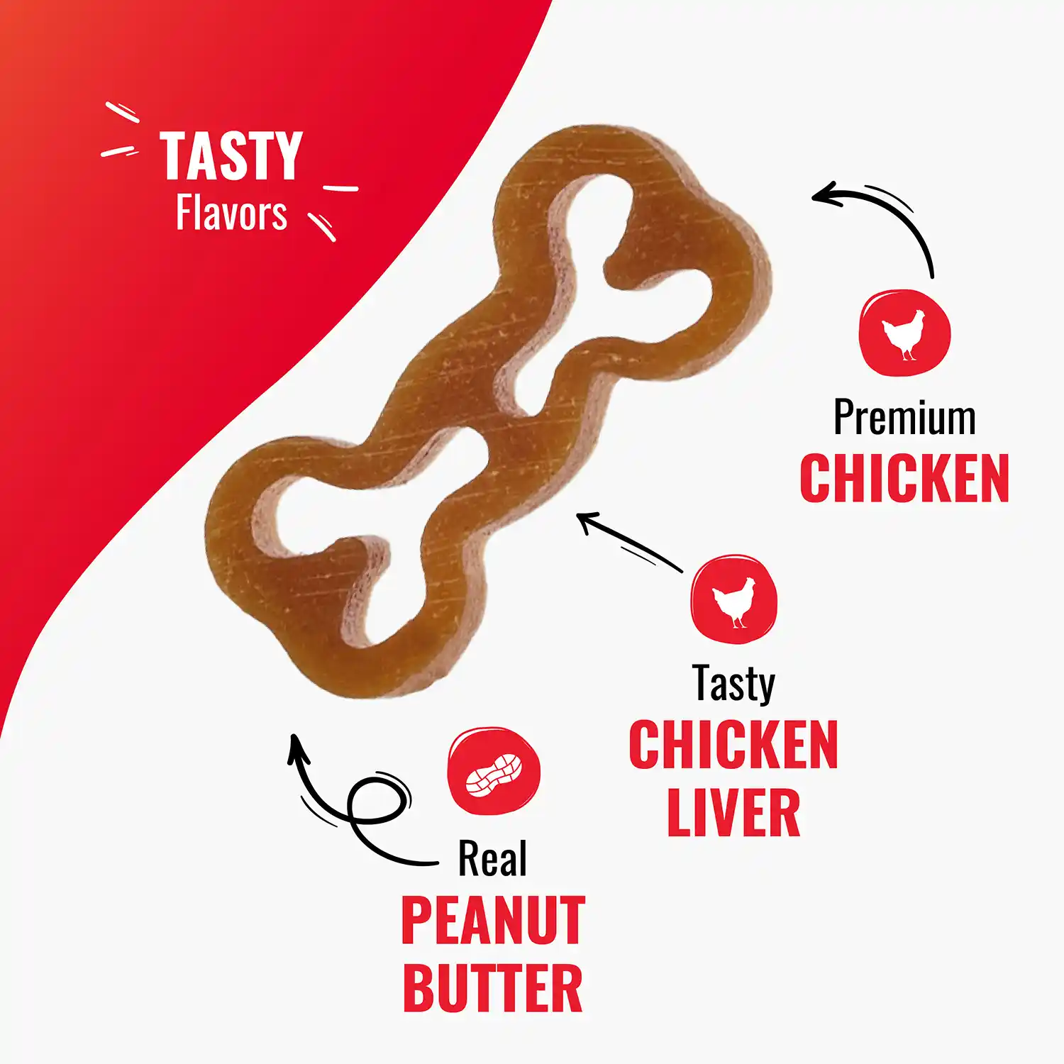 TASTY Flavors Premium CHICKEN Tasty CHICKEN LIVER Real PEANUT BUTTER