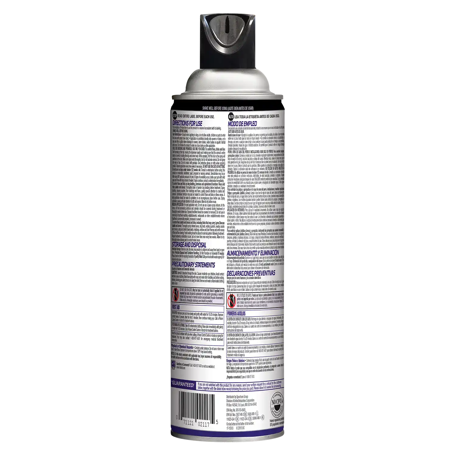 Flea, Tick & Lice Killer with Odor Neutralizer (Aerosol) Back