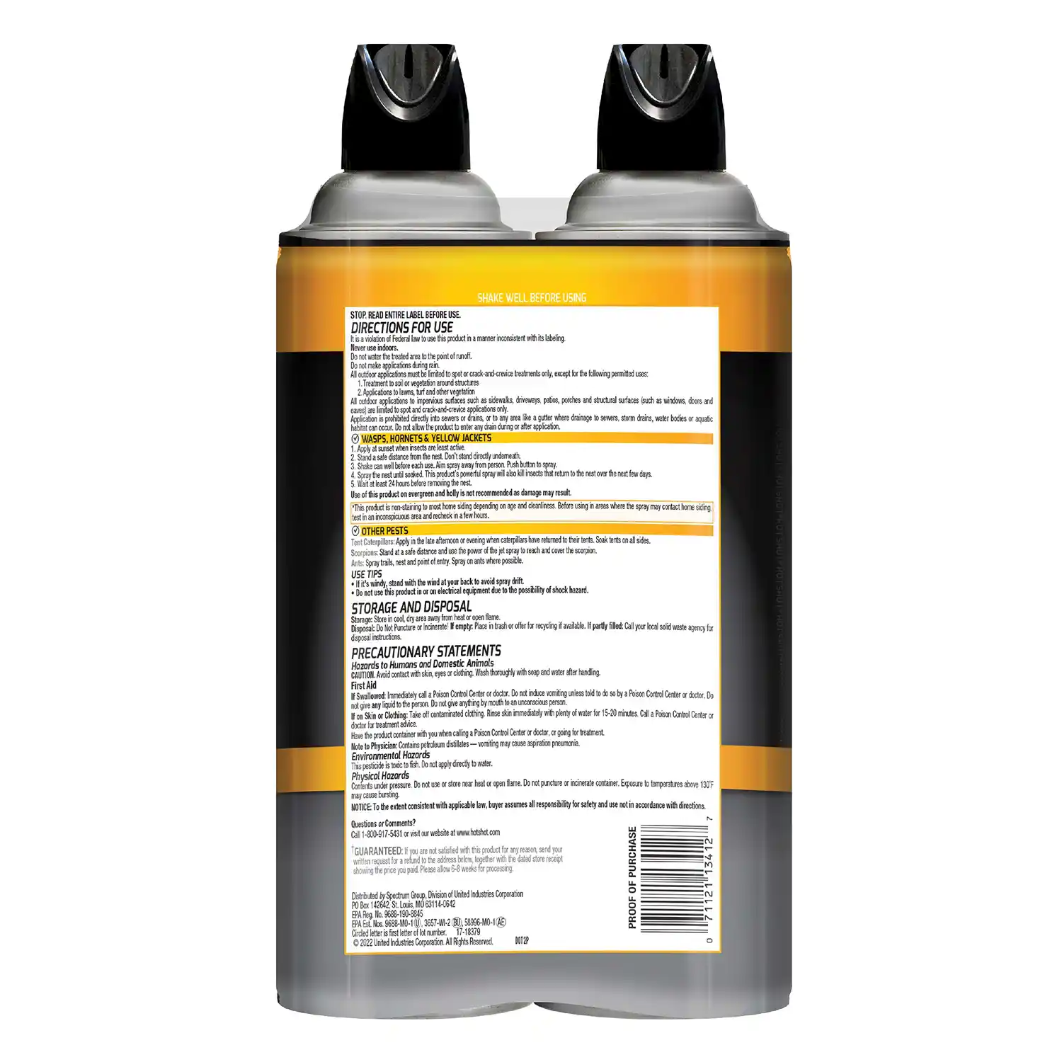 Wasp & Hornet Value Twin Pack 2-14oz. (Aerosol) Back