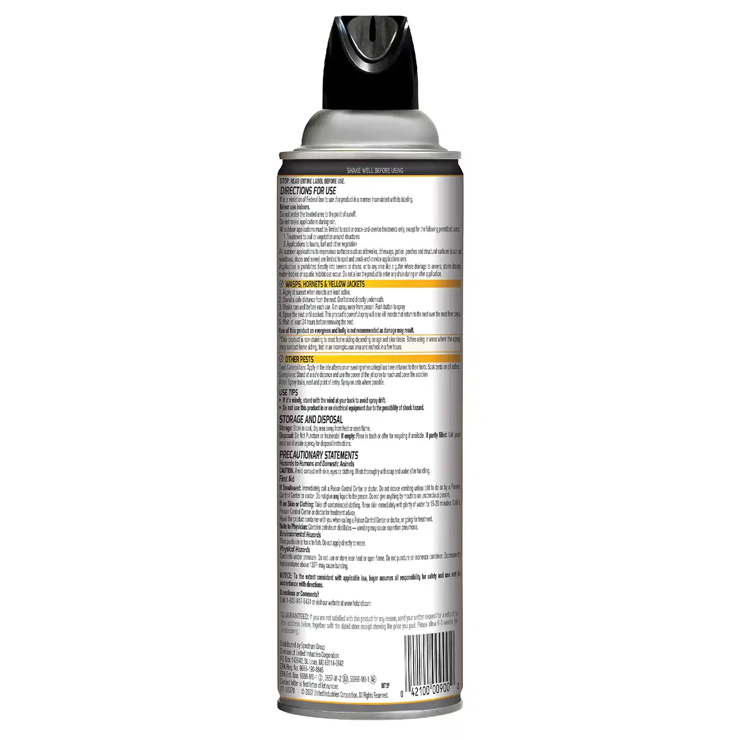 Wasp & Hornet Killer 14 oz. (Aerosol) Back