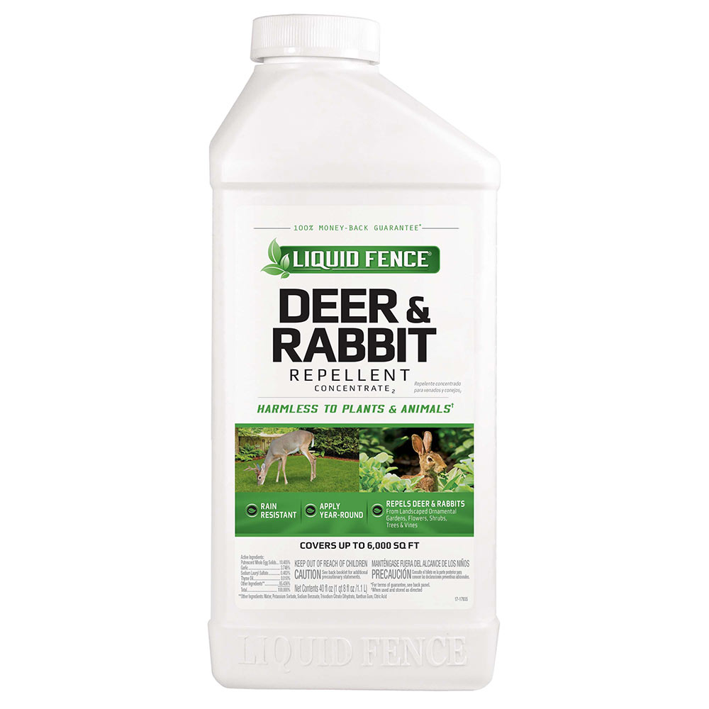 Liquid Fence Deer & Rabbit Repellent Concentrate - Front of  40 ounce bottle