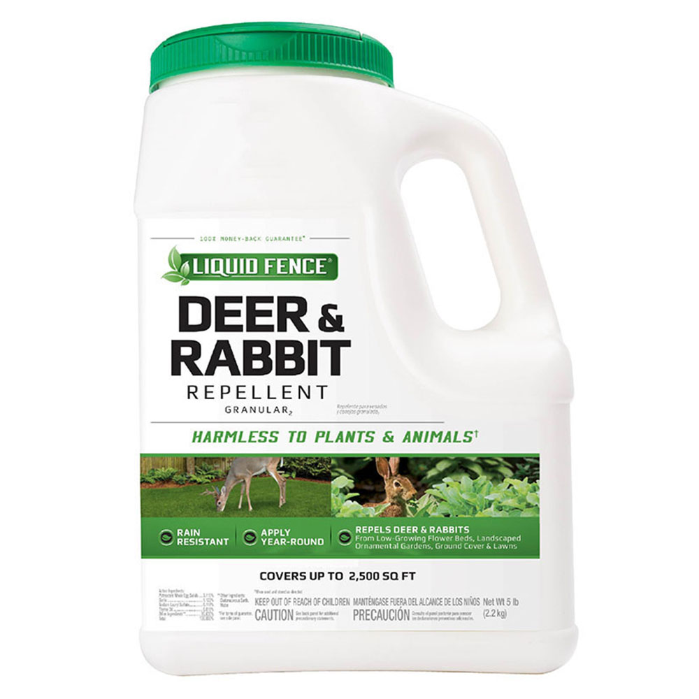 Liquid Fence Deer & Rabbit Repellent Granules - front of bottle