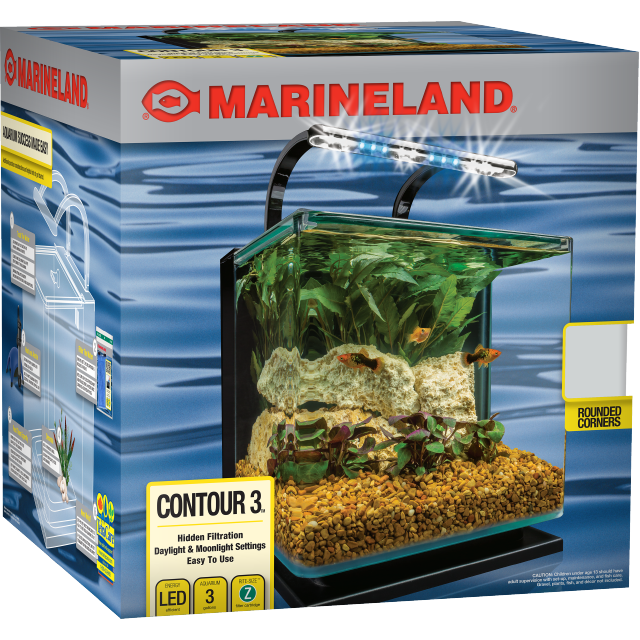 ML90610 Marineland Contour 3 Gallon Desktop Kit Front