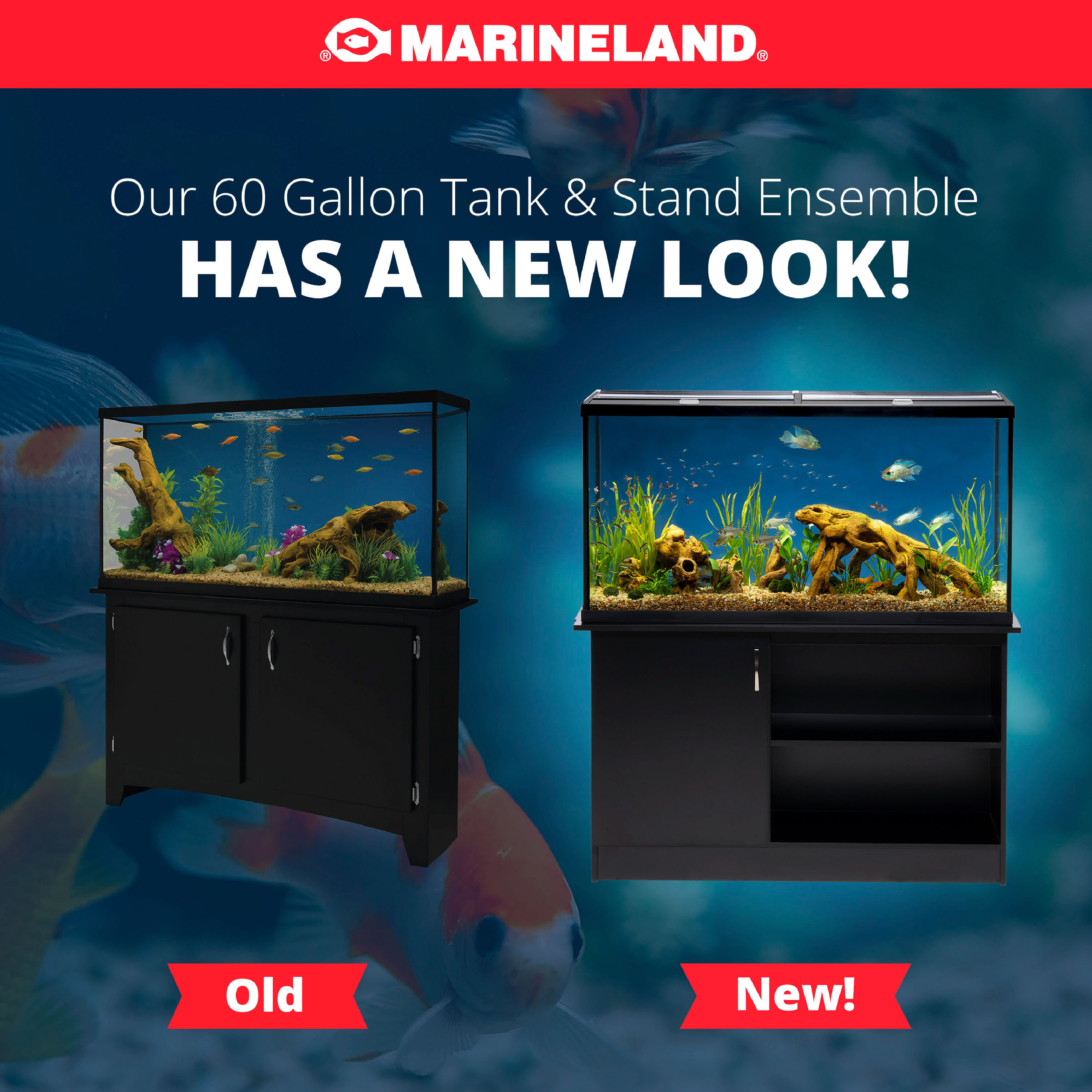 NV-33799 High Definition LED Ensemble Aquarium & Stand, 60 Gallon - New Look