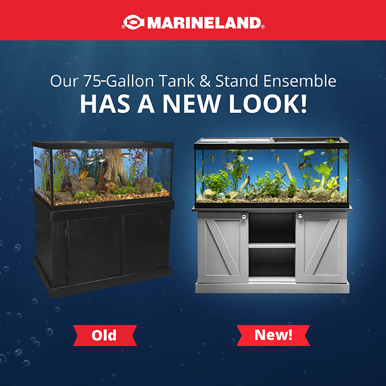 NV-52022 High Definition LED Ensemble Aquarium & Farmhouse Stand, 75 Gallon - New Look