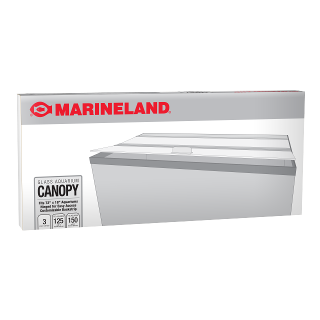 NV81608 Marineland Rectangular Glass Canopy 72x18 Angle