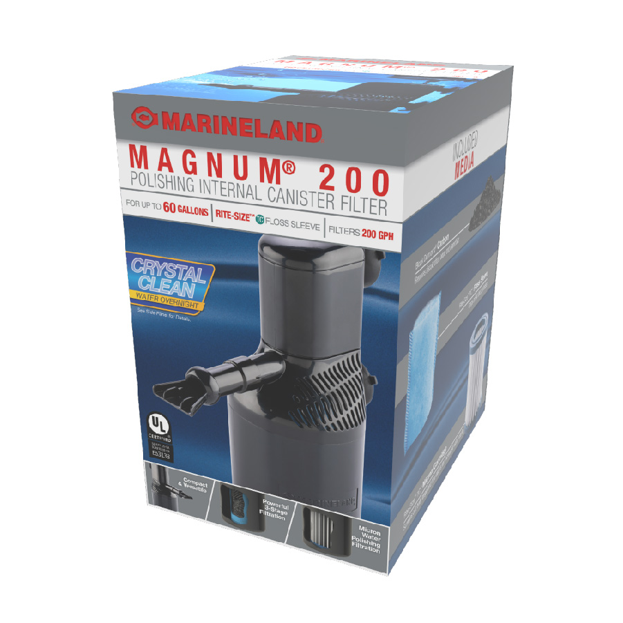 AQ-78370 Marineland Magnum 200 Polishing Internal Canister Filter Angle