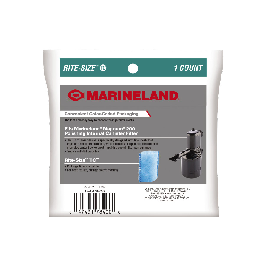 AQ-78400 Marineland Magnum 200 Polishing Internal Filter Floss Sleeve Back