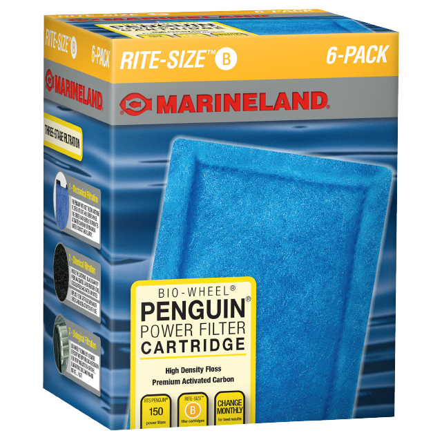 PA0132-06 Marineland Penguin Power Filter Replacement Cartridge Rite-Size B 6 count Front