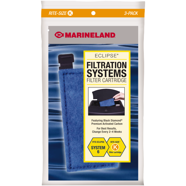 PA0136-03 Marineland Eclipse System Filter Replacement Cartridge Rite-Size K 3 count Front