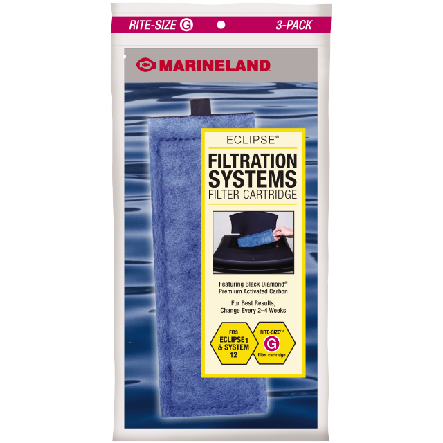 PA0138-03 Marineland Eclipse System Filter Replacement Cartridge Rite-Size G 3 count Front