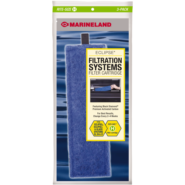 PA0139-03 Marineland Eclipse System Filter Replacement Cartridge Rite-Size H 3 count Front