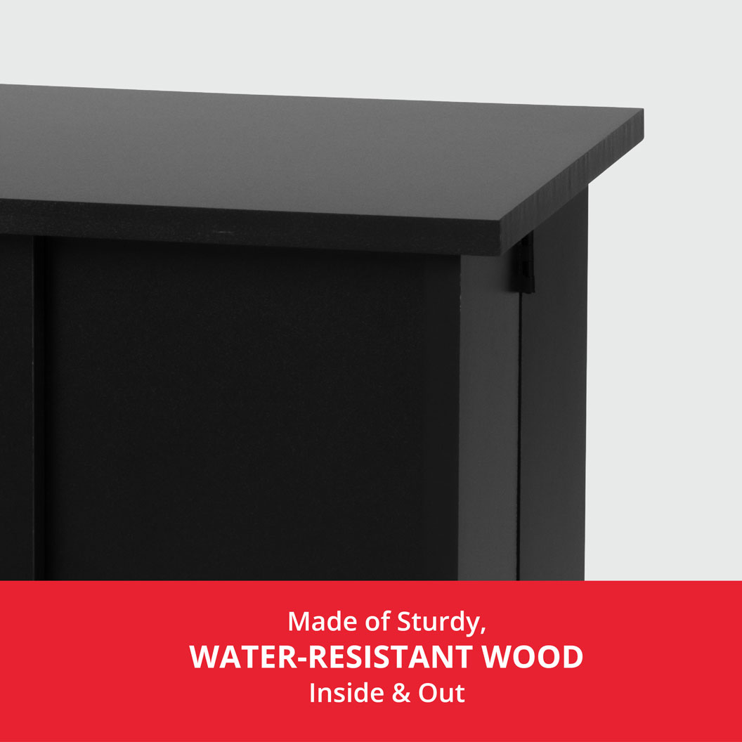 Made of Sturdy, WATER-RESISTANT WOOD Inside & Out
