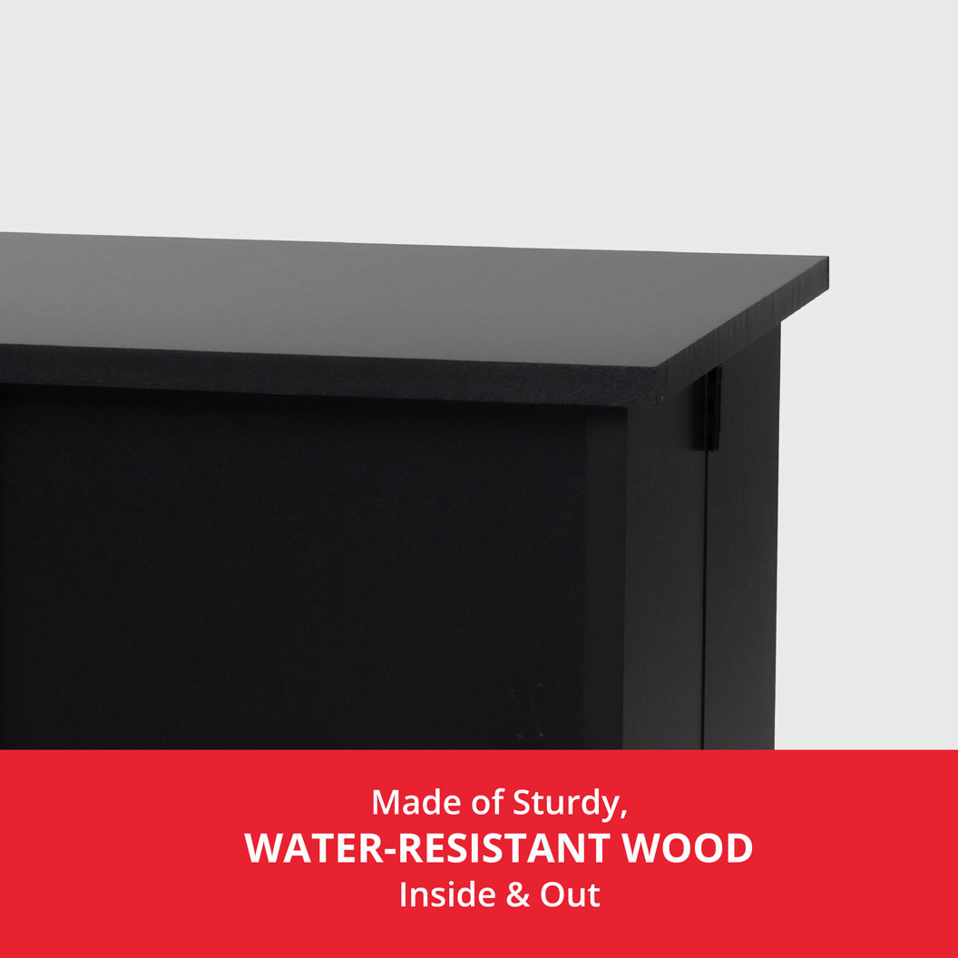 Made of Sturdy, WATER-RESISTANT WOOD Inside & Out